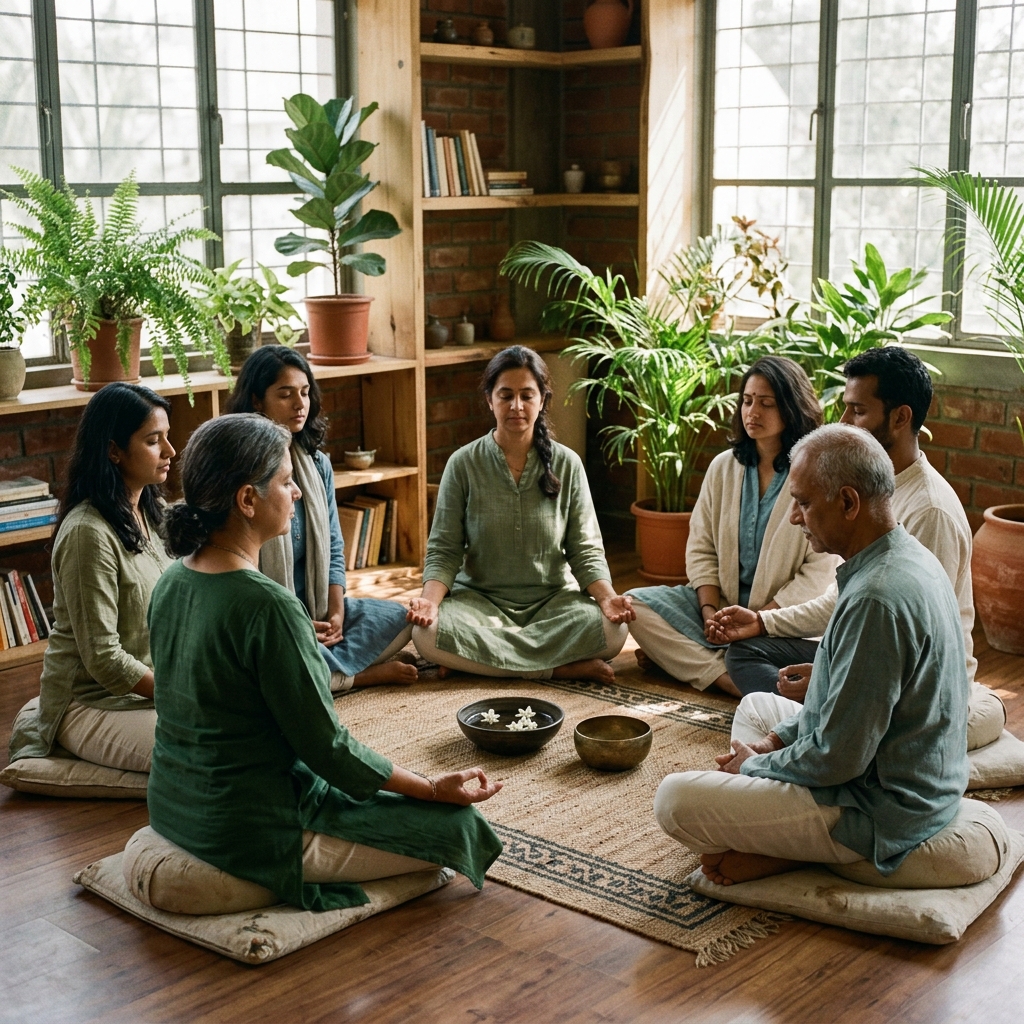 Mindful guided meditation session